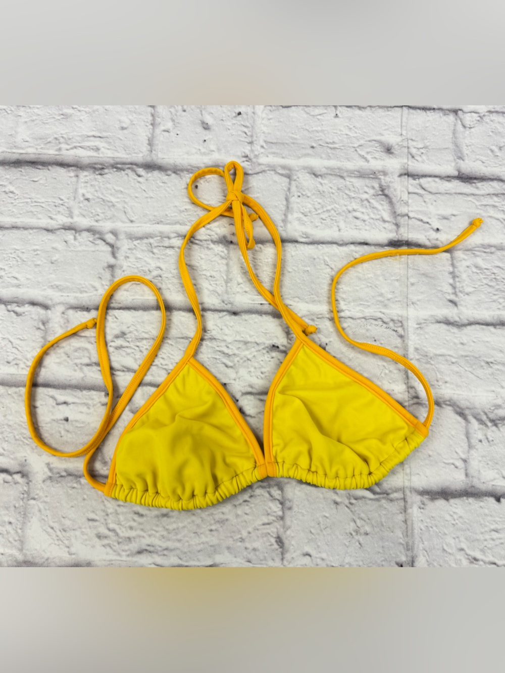 Burberry London Yellow Triangle Bikini Top Halter Swimwear Designer Quiet Luxury